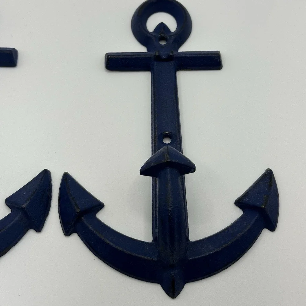 Metal Anchor Wall Art Decor . Nautical Ships Theme Anchors Set Of 2 Wall Mounted
